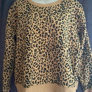 J. Crew Leopard Sweatshirt (Tan) XL